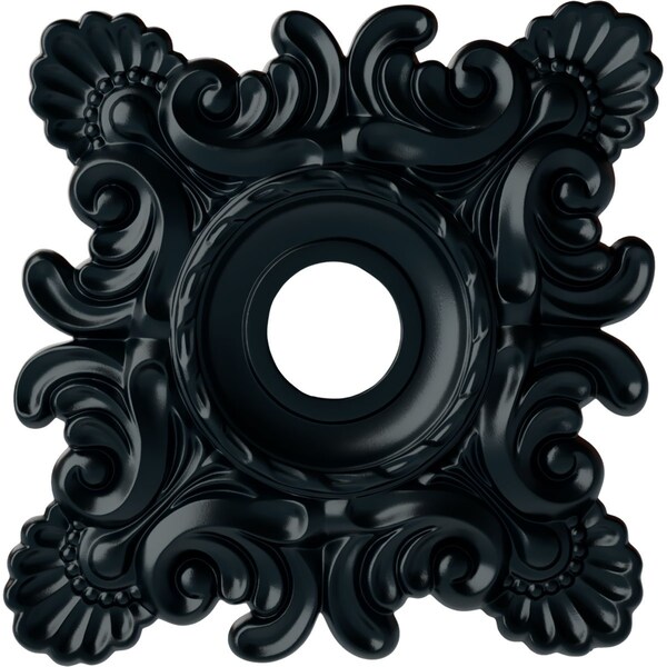 Ekena Millwork Crawley Ceiling Medallion (Canopies up to 6 3/4"), 18"W x 18"H x 3 1/4"ID x 1 1/2"P, Night Shade CM18CRNSF - main